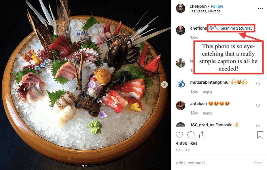 advertising sushi on instagram