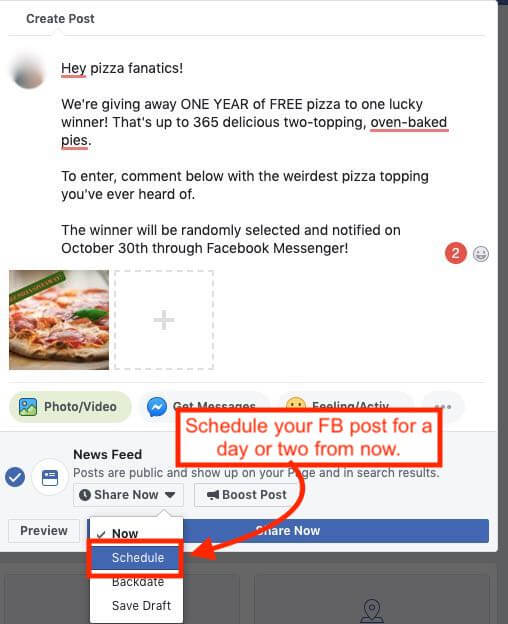 advertising pizza