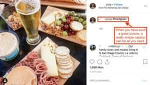 Instagram post of meat and cheese goals with #foodgoals caption