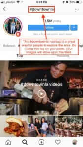 Local tags in Instagram captions for restaurants