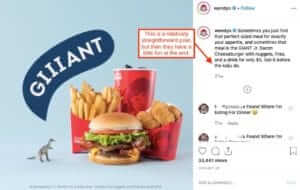 Fast food captions