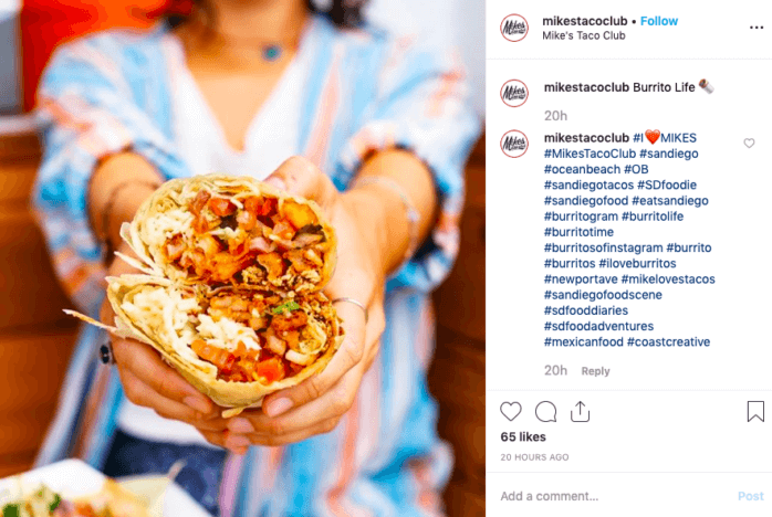 Burrito Header|burrito marketing|burrito with tiny American flag|burrito with a birthday candle sticking out|burrito captions for instagram|promoting burritos on social media|burrito posts for instagram|burrito captions for instagram|paper boat holding a burrito, beans, and rice|a burrito that has fallen apart on a plate|burrito captions