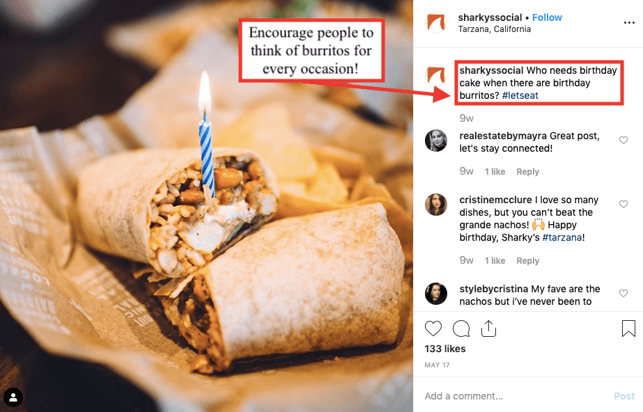 burrito with a birthday candle sticking out