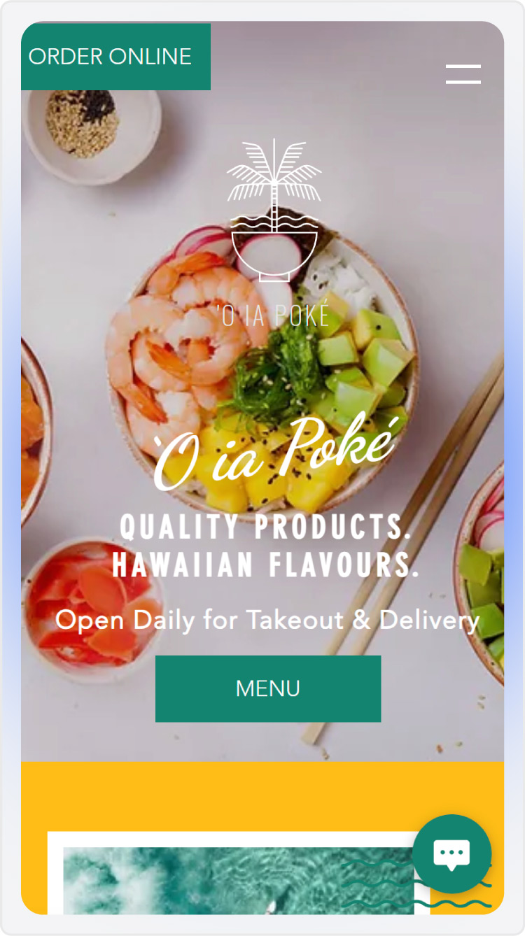 Screenshot of a Wix restaurant website template.