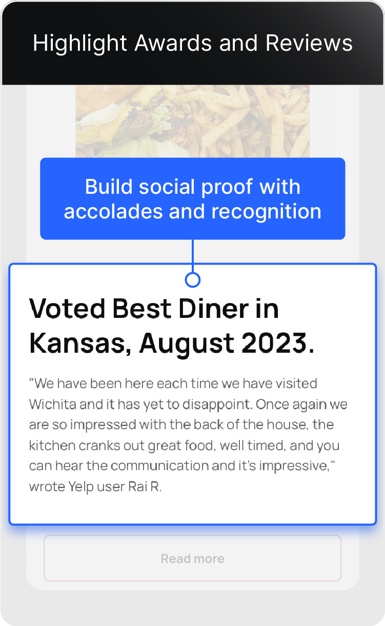 Doo-Dah Diner's restaurant website features local awards, accolades, and reviews.