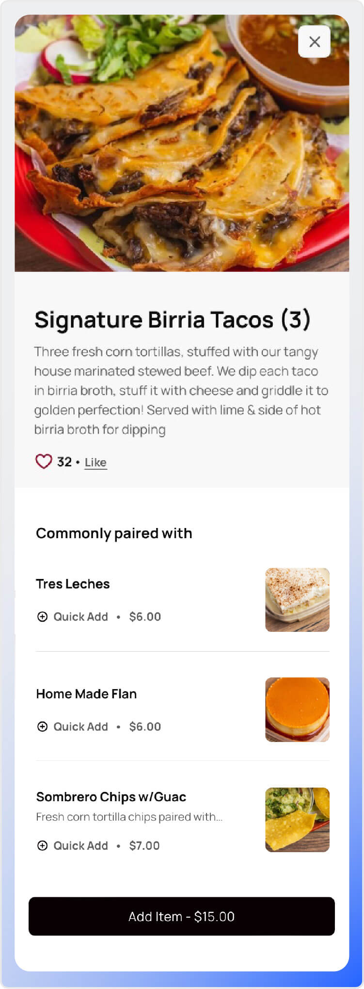 A screenshot of Sombrero Tacoria's check out page.