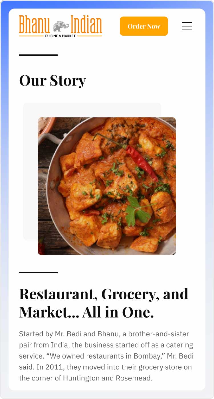 Screenshot of Bhanu Indian's about page