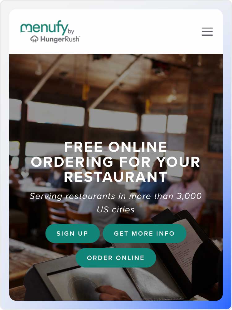 Menufy offers free online ordering to give the service a try.