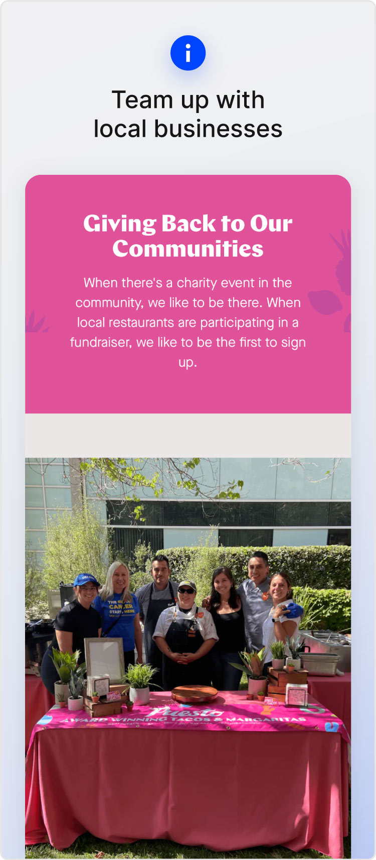 Screenshot of Puesto Cares web page