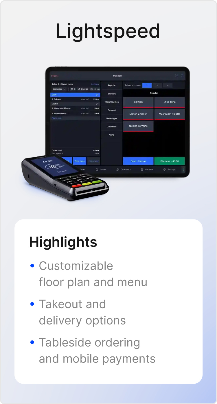 Image of Lightspped POS and tool highlights
