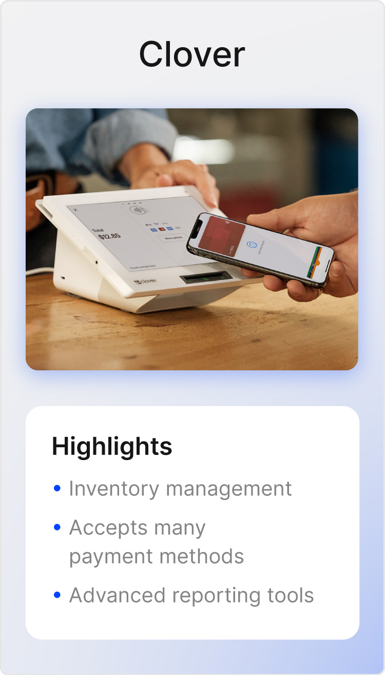 Image of Clover POS and tool highlights