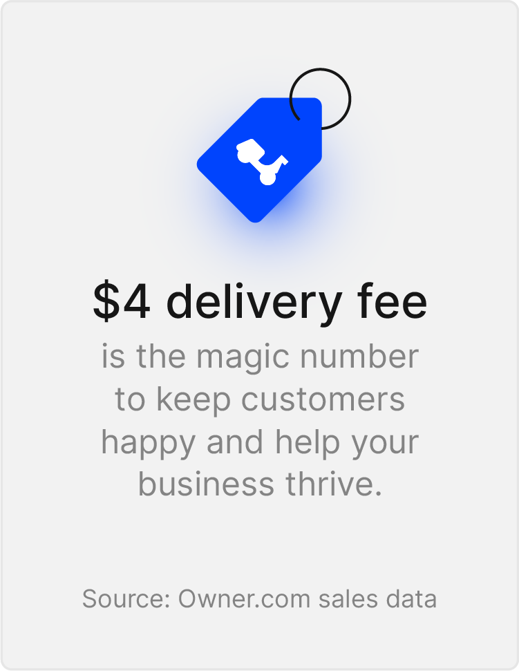 $4 delivery fee is the best for sales